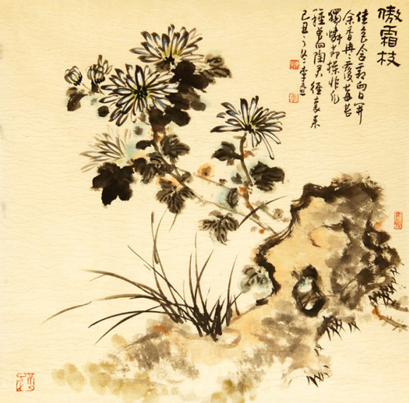 国画《傲霜枝》 李亚.jpg