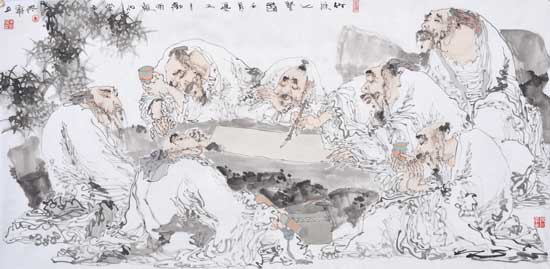 竹林七贤图68x136cm2012年.jpg